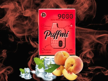 PuffMi DURA V2 Персик Лёд 9000 затяжек